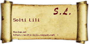 Solti Lili névjegykártya