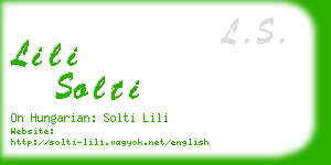 lili solti business card